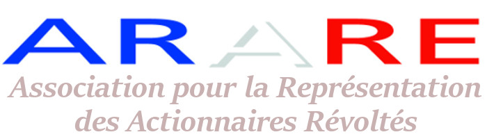 La bannière de l'ARARE, l'Association pour la Représentation des Actionnaires Révoltés